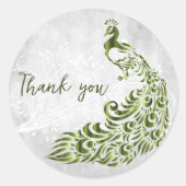 Green Peacock bedankt Ronde Sticker (Voorkant)