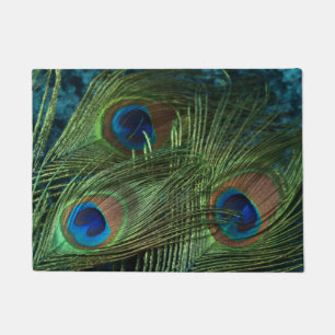Green Peacock Feather Deurmat