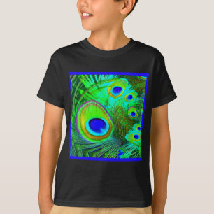 Green Peacock Feather Eyes Gifts T-shirt