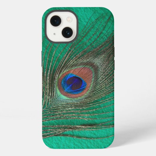 Green Peacock Feather iPhone Hoesje (Achterkant)