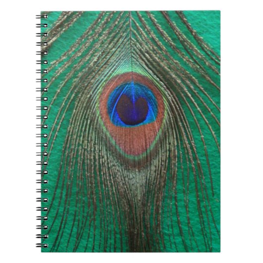 Green Peacock Feather-laptop Notitieboek (Voorkant)