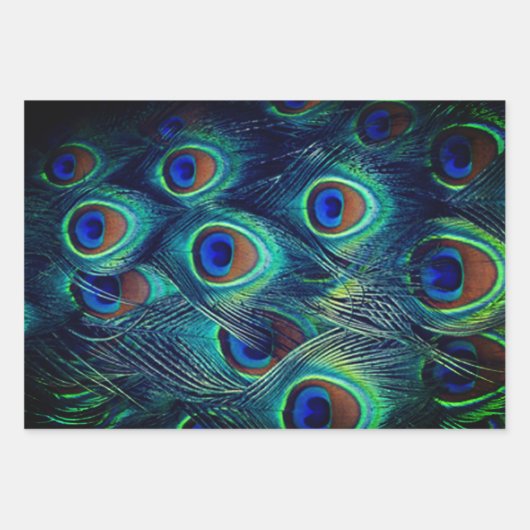 Green Peacock Feathers Collectie Inpakpapier Vel (Voorkant)
