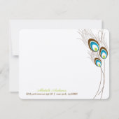 Green Peacock Feathers Flat Note-kaarten Kaart (Voorkant)