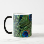 Green Peacock Feathers Magische Mok (Links)