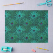 Green Peacock Feathers over groene ontkoppeling Tissuepapier (Craft)