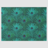 Green Peacock Feathers over groene ontkoppeling Tissuepapier (Voorkant)
