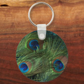 Green Peacock Feathers Sleutelhanger (Voorkant)