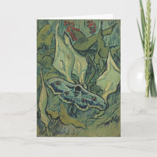 Green Peacock (keizer) Moth door Vincent van Gogh Kaart (Voorkant)