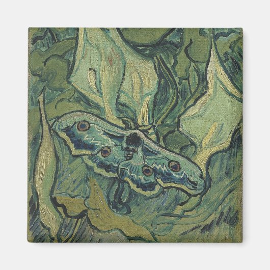 Green Peacock (keizer) Moth door Vincent van Gogh Magneet (Voorkant)
