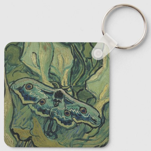 Green Peacock (keizer) Moth door Vincent van Gogh Sleutelhanger (Achterkant)