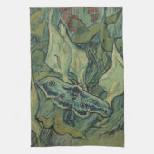 Green Peacock (keizer) Moth door Vincent van Gogh Theedoek (Verticaal)