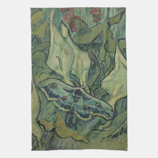 Green Peacock (keizer) Moth door Vincent van Gogh Theedoek