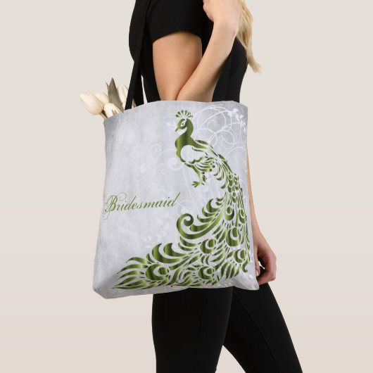 Green Peacock Leaf Vine Bridesmaid Tas (Dichtbij)