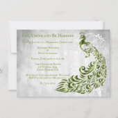 Green Peacock Leaf Vine Rehearsal Dinner Invite Kaart (Voorkant)