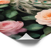 Green Peacock no 1 Glanzend Poster (Hoek)