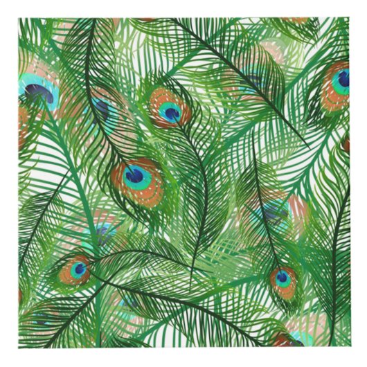 Green Peacock Pattern Kubus (Voorkant)