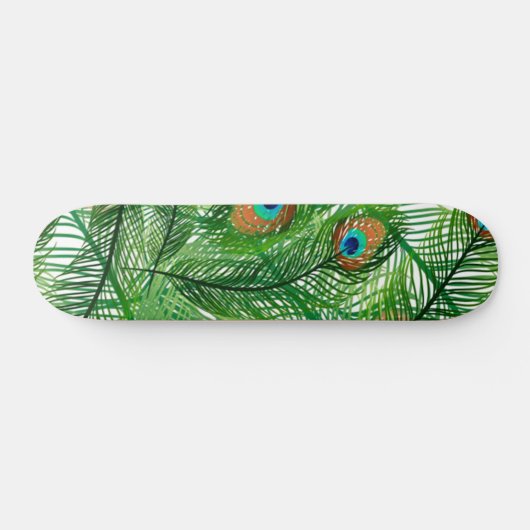 Green Peacock Pattern Persoonlijk Skateboard (Horizontaal)