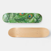 Green Peacock Pattern Persoonlijk Skateboard (Horizontaal)