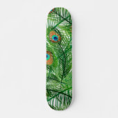 Green Peacock Pattern Persoonlijk Skateboard (Voorkant)