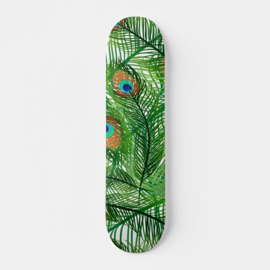 Green Peacock Pattern Persoonlijk Skateboard (Voorkant)