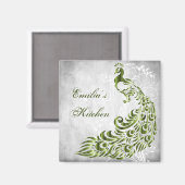 Green Peacock Personalized Magnet (Voorkant / Achterkant)