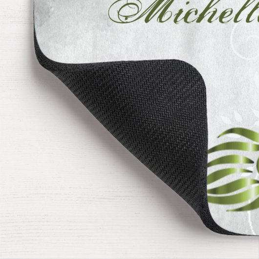 Green Peacock Personalized Mousepad Muismat (Hoek)
