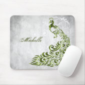 Green Peacock Personalized Mousepad Muismat (Met muis)