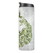 Green Peacock Persoonlijke thermische trommel Thermosbeker (Geroteerd rechts)