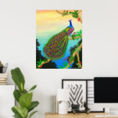 Green Peacock Poster (Thuiskantoor)