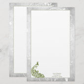 Green Peacock Stationery Briefpapier (Voorkant / Achterkant)