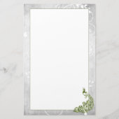 Green Peacock Stationery Briefpapier (Achterkant)
