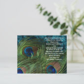 Green Peacock Wedding Kaart (Staand voorkant)