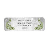 Green Peacocks Address Label (Voorkant)