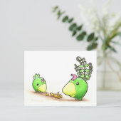 Green Peafowl Family Briefkaart (Staand voorkant)