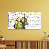 Green Pear Collage Illustratie op Canvas (Insitu (Woonkamer))