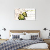 Green Pear Collage Illustratie op Canvas Afdruk (Insitu (Slaapkamer))