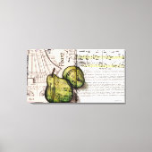 Green Pear Collage Illustratie op Canvas Afdruk (Voorkant)