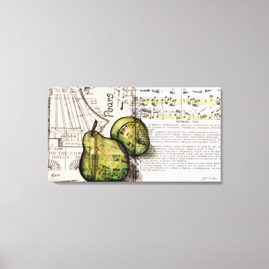 Green Pear Collage Illustratie op Canvas Afdruk (Voorkant)