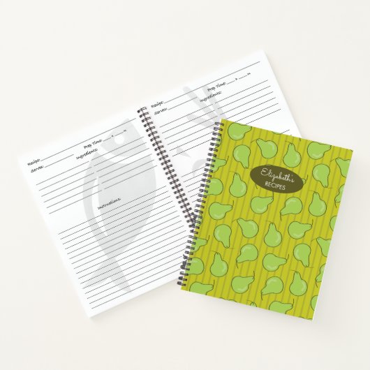 Green Pear Illustratie Patroon Recept Boek (Binnen)
