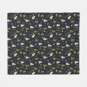 Green Pear Watercolor Pattern on Dark Blue  Fleece Deken (Voorkant (Horizontaal))