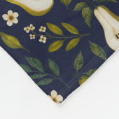 Green Pear Watercolor Pattern on Dark Blue  Fleece Deken (Hoek)