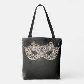 Green Pearl Masquerade Masker Kostuumfeest Tote Bag (Achterkant)