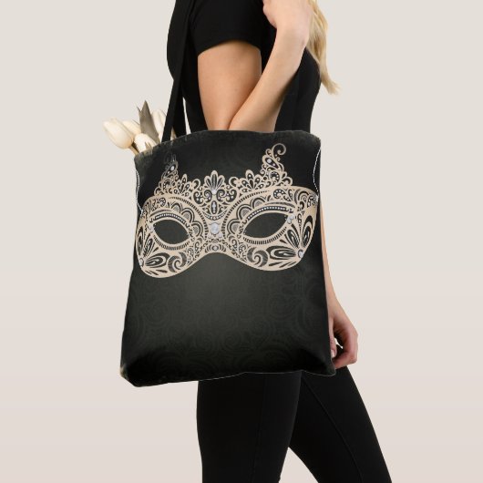 Green Pearl Masquerade Masker Kostuumfeest Tote Bag (Dichtbij)