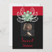 Green Pearls Diamond Brooch White Feathers & Photo Kaart (Voorkant)