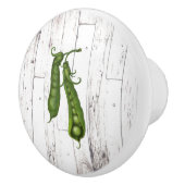 Green Peas Pea White Wood Rustic Farmhouse Kitchen Keramische Knop (Rechts)