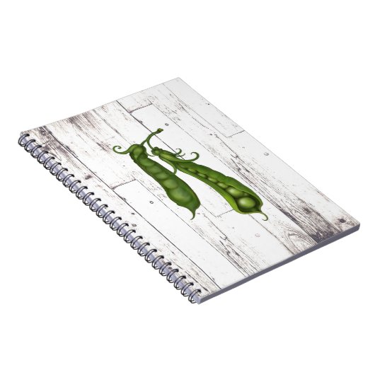 Green Peas Pea White Wood Rustic Farmhouse Kitchen Notitieboek (Rechterzijde)
