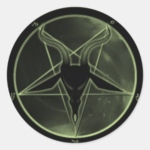 Green Pentagram Ronde Sticker