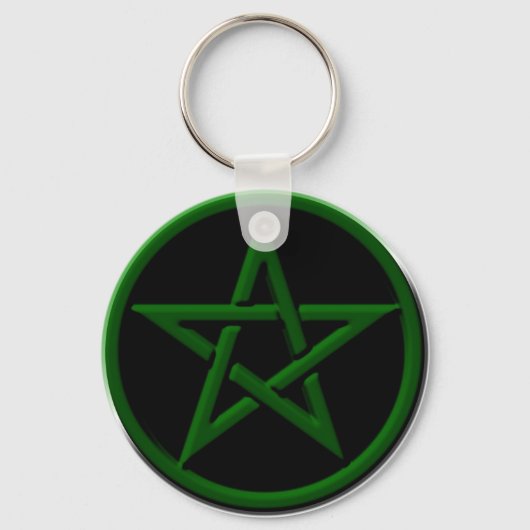 Green Pentagram-Sleutelhanger Sleutelhanger (Voorkant)