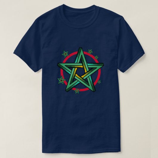  GREEN PENTAGRAM T-SHIRT (Design voorkant)