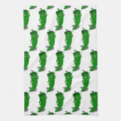 Green Pepper Diva Cartoon Pattern Theedoek (Verticaal)